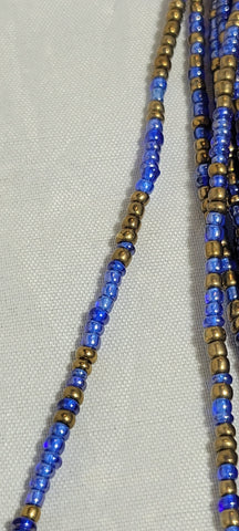 Blue  and Deep Brown Waist Beads