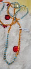 Round Blue, Orange and Gold  Waist Beads
