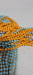 Round Blue, Orange and Gold  Waist Beads