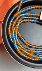 Blue & Orange Waist Beads - Beads Of Africa