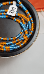 Blue & Orange Waist Beads - Beads Of Africa