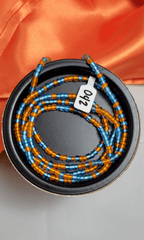 Blue & Orange Waist Beads - Beads Of Africa