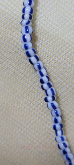 Blue and White Striped Waist Beads