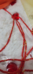 Chili Red with Gold Waist Beads