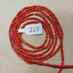 Chili Red with Gold Waist Beads