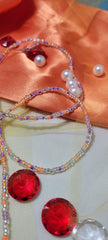 Crystal Clear Purple and Orange Waist Beads