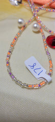 Crystal Clear Purple and Orange Waist Beads