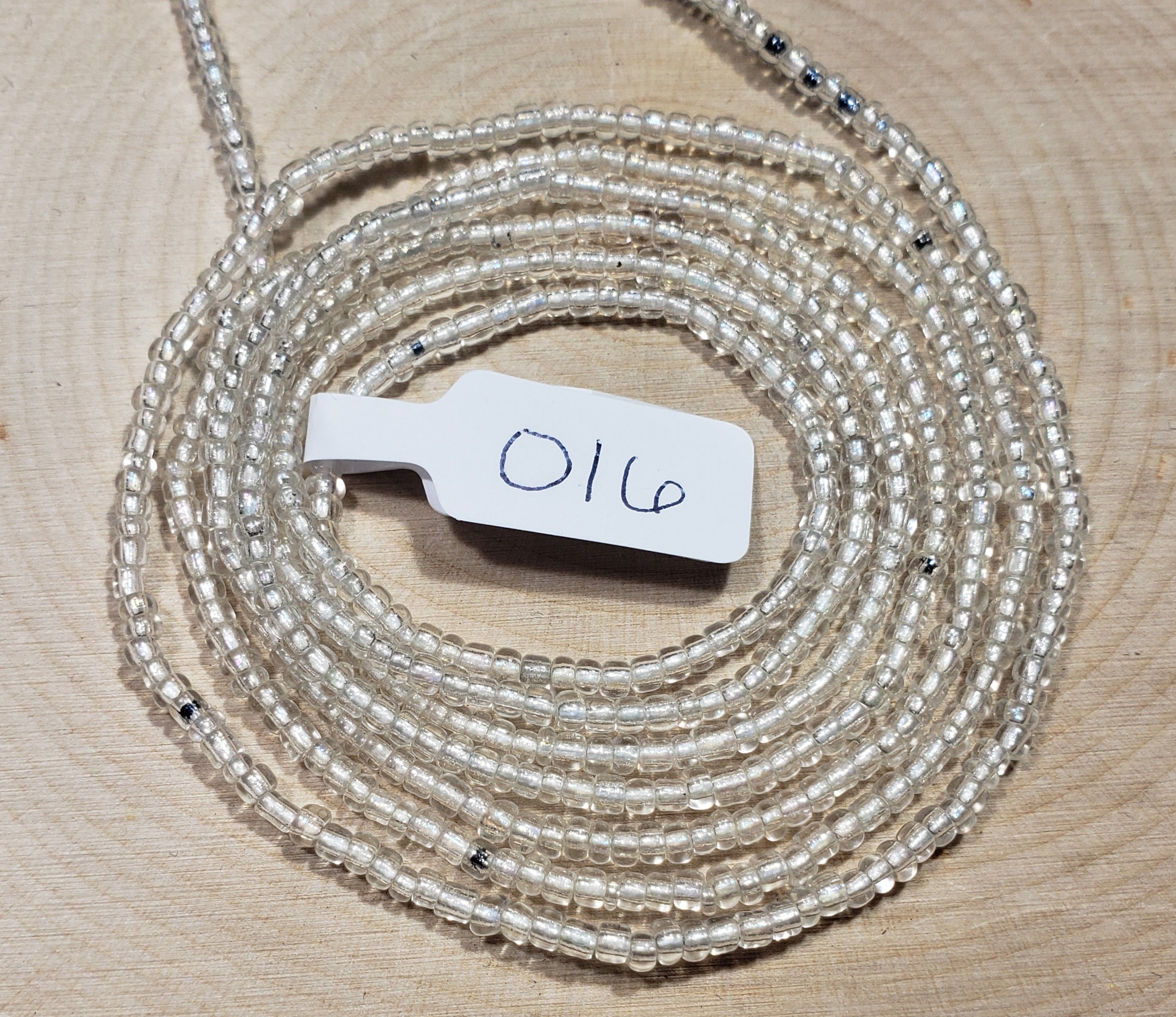 Crystal Clear with Specks of Color Waist Beads