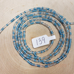 Crystal Clear with Shiny Vivid Blue Waist Beads