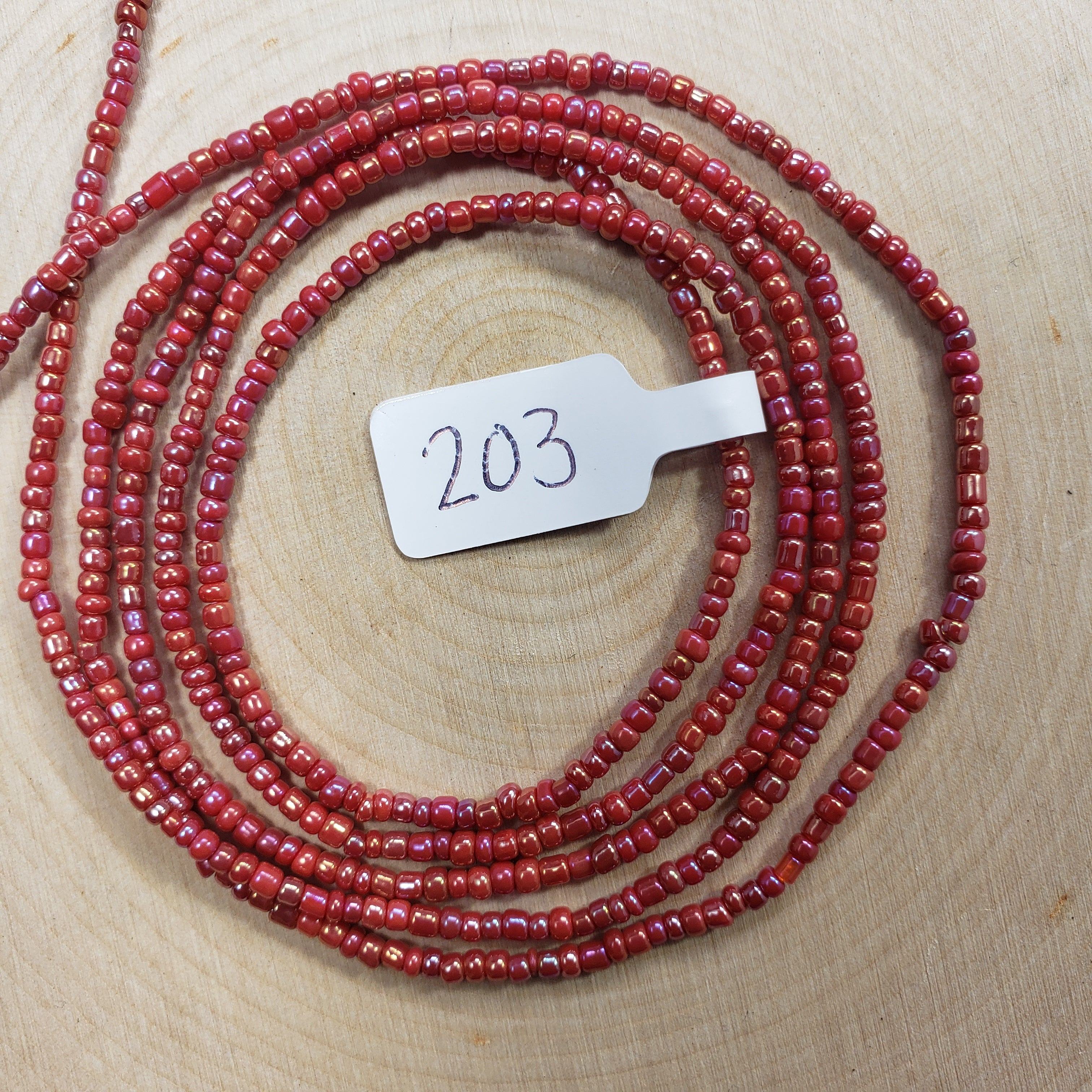 Dark and Shiny Solid Red Waist Beads