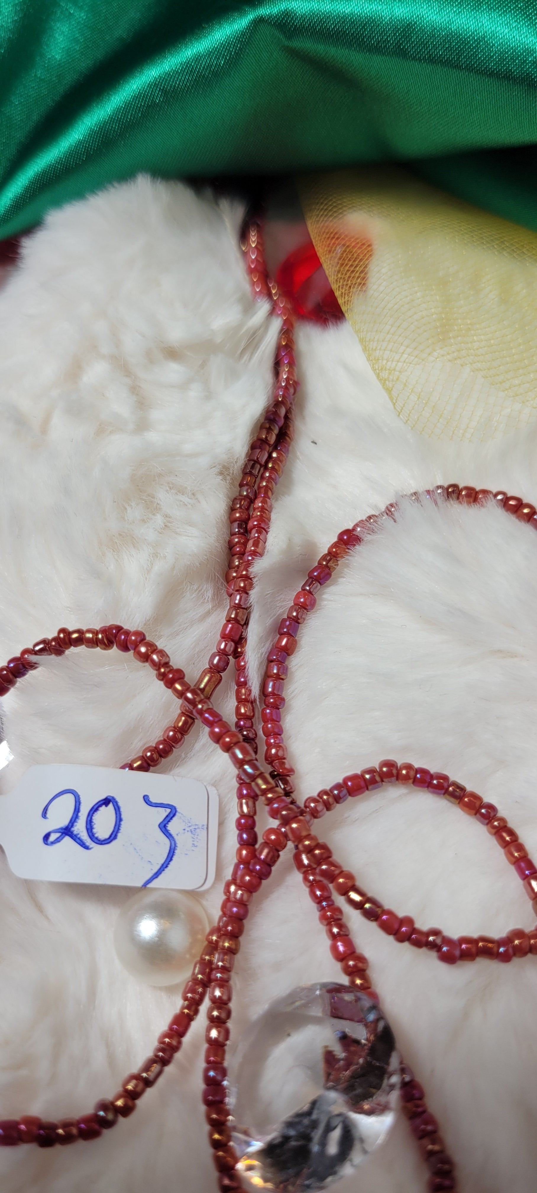 Dark and Shiny Solid Red Waist Beads