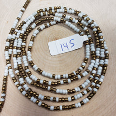 Deep Gold and White Waist Beads