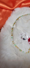 Gold, White and Green Waist Beads