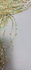 Gold, White and Green Waist Beads