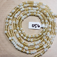 Gold and White Waist Beads