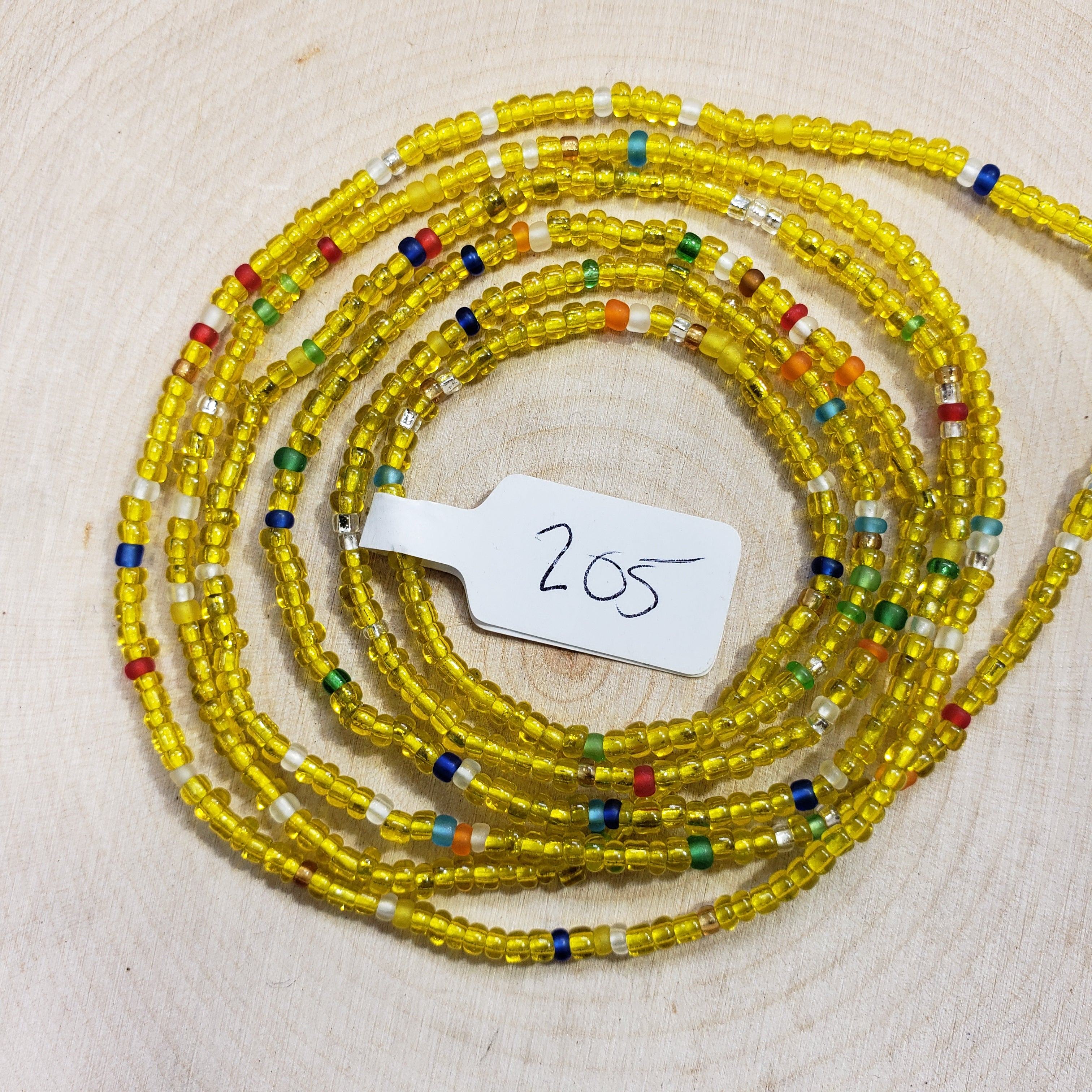 Golden with Multicolor Shiny Waist Beads