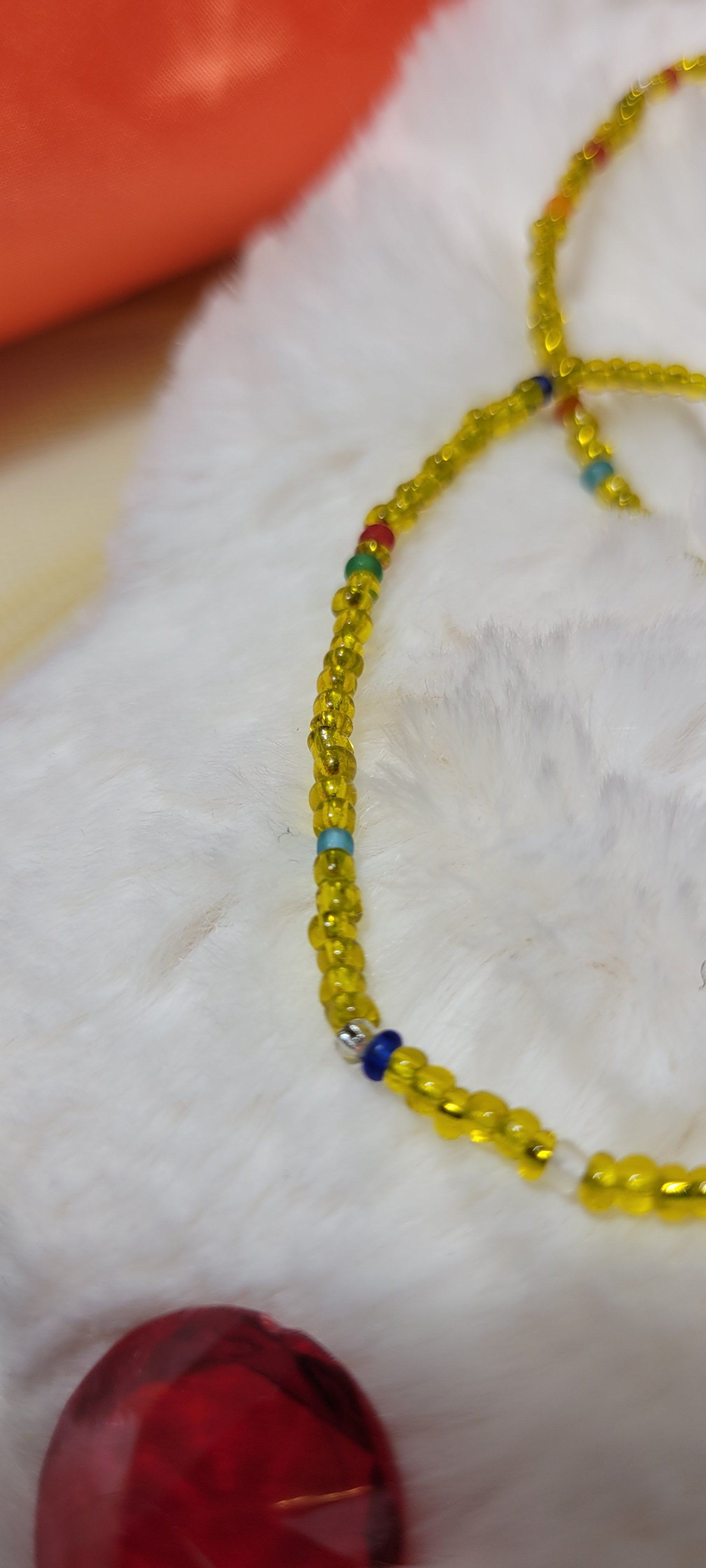 Golden with Multicolor Shiny Waist Beads