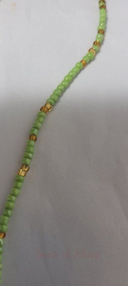 Green and Gold Round Waist Beads