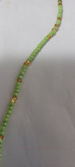 Green and Gold Round Waist Beads