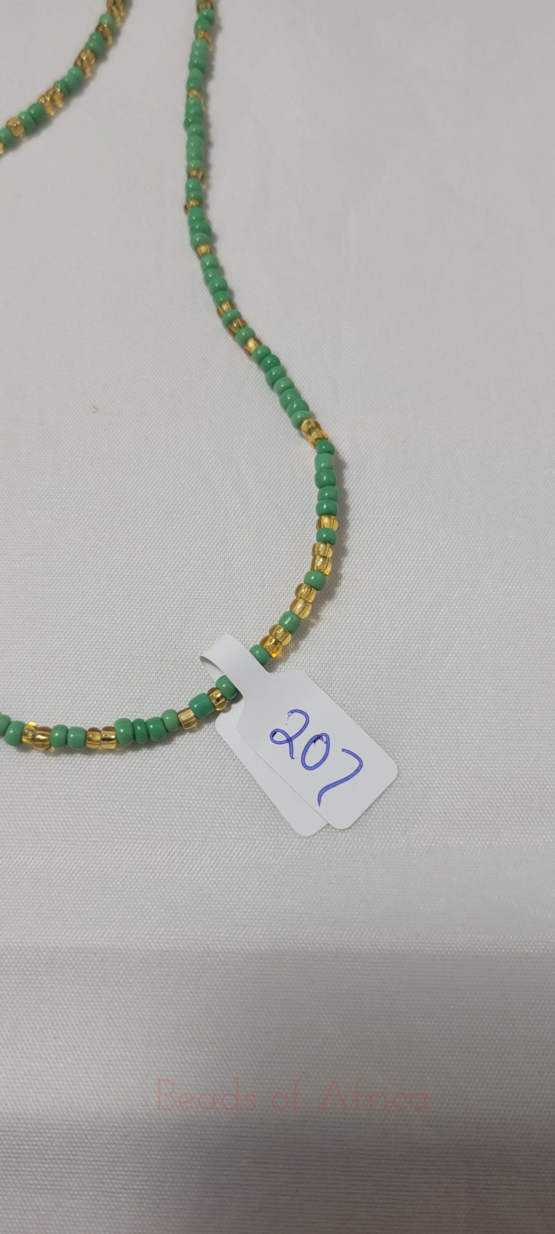 Green and Gold Waist Beads