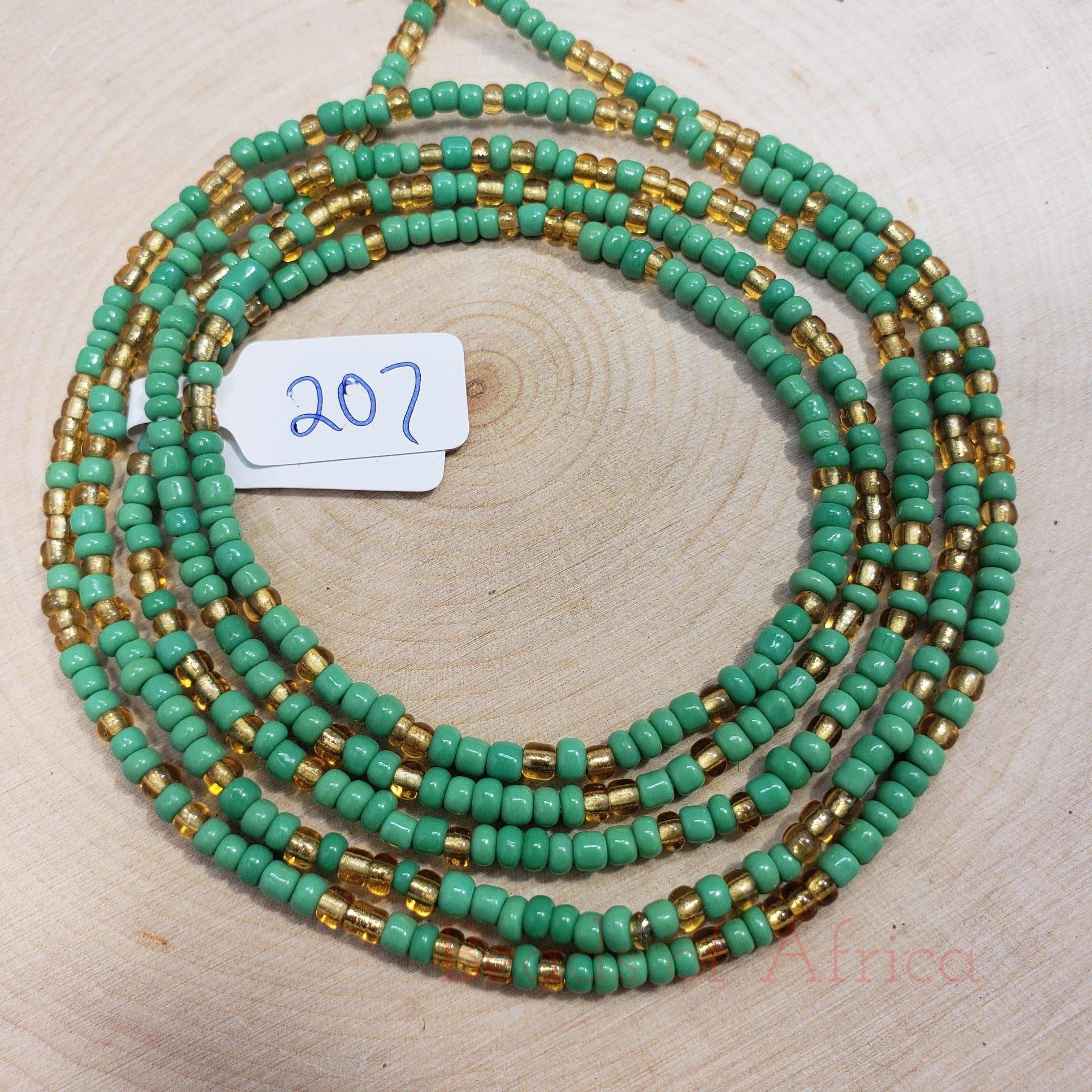 Green and Gold Waist Beads