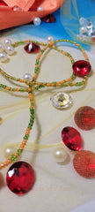 Green and Orange Shiny Waist Beads(sku)