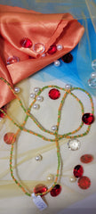 Green and Orange Shiny Waist Beads(sku)