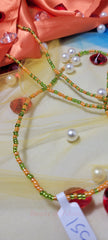 Green and Orange Shiny Waist Beads(sku)
