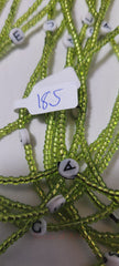 Green Waist Beads with Round Alphabet