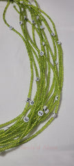 Green Waist Beads with Round Alphabet