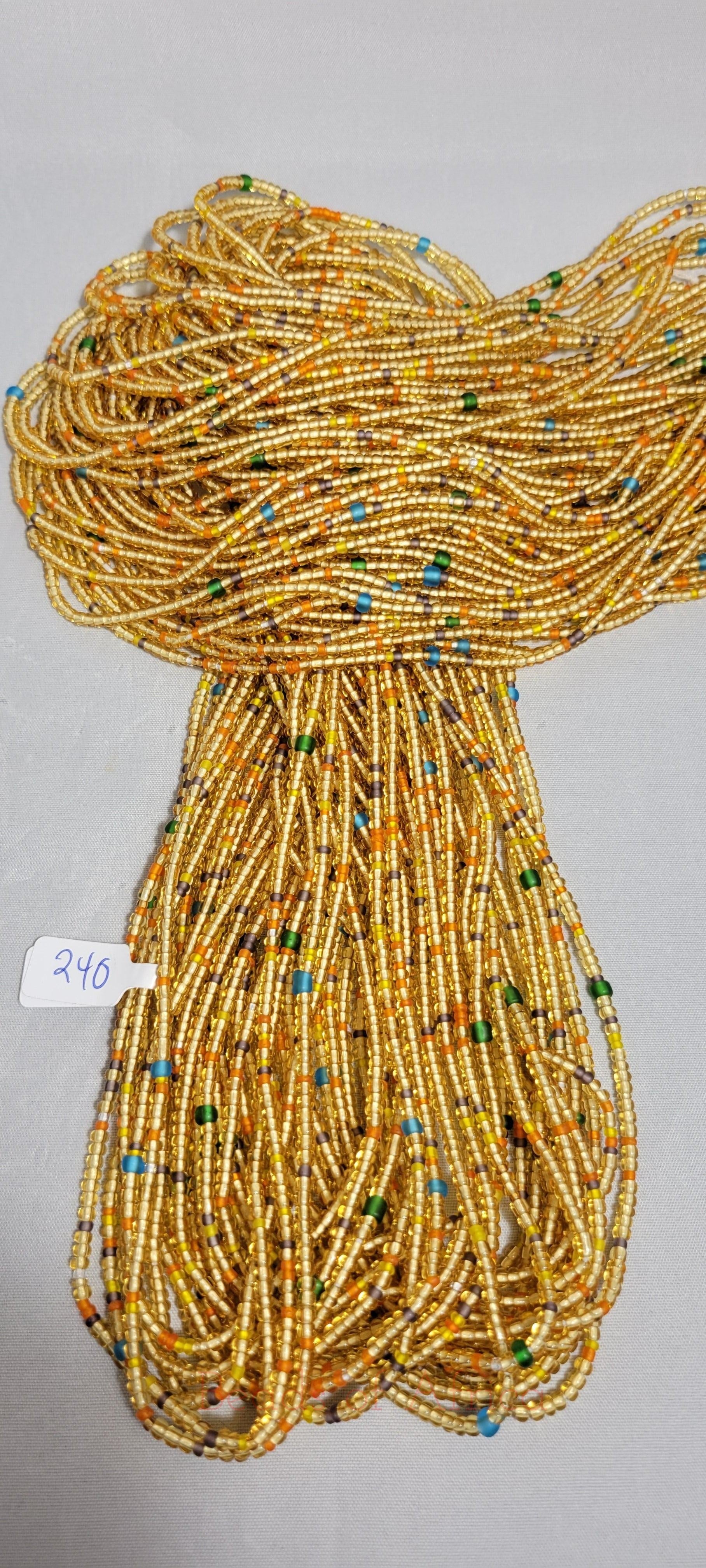 Light Gold with Mixed Color Waist Beads