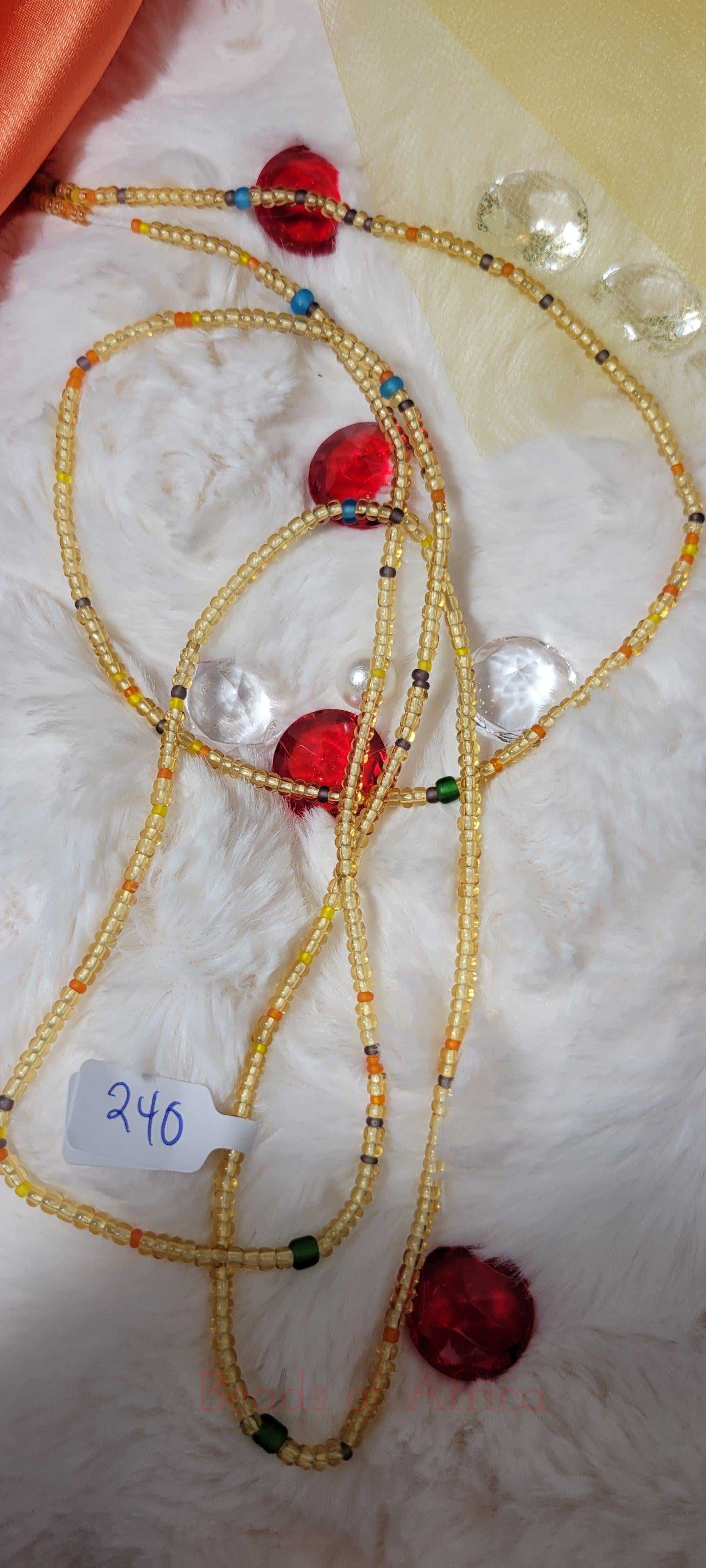 Light Gold with Mixed Color Waist Beads