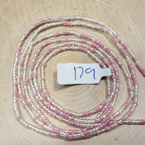 Light Pink Crystal Clear Waist Beads