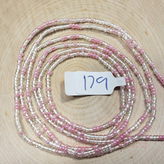 Light Pink Crystal Clear Waist Beads