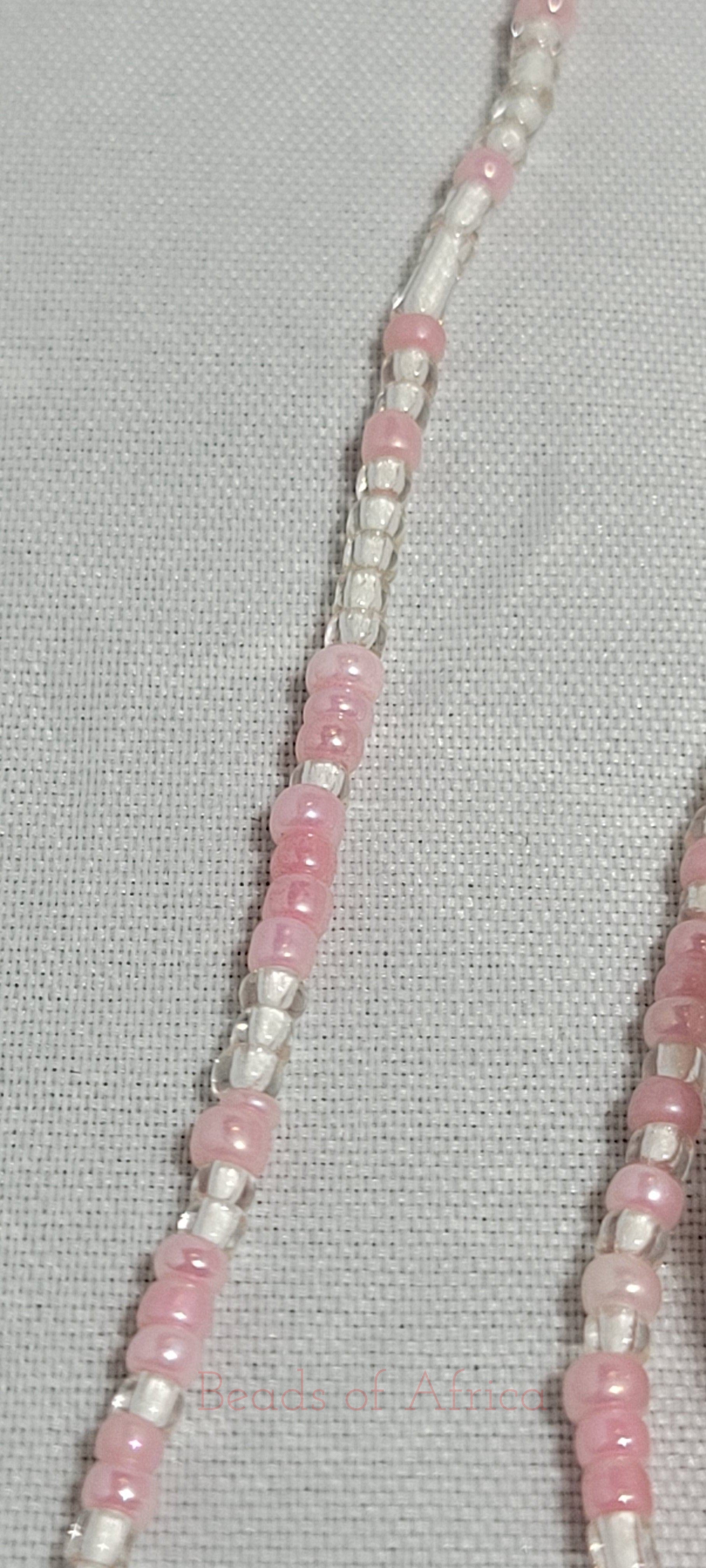 Light Pink Crystal Clear Waist Beads