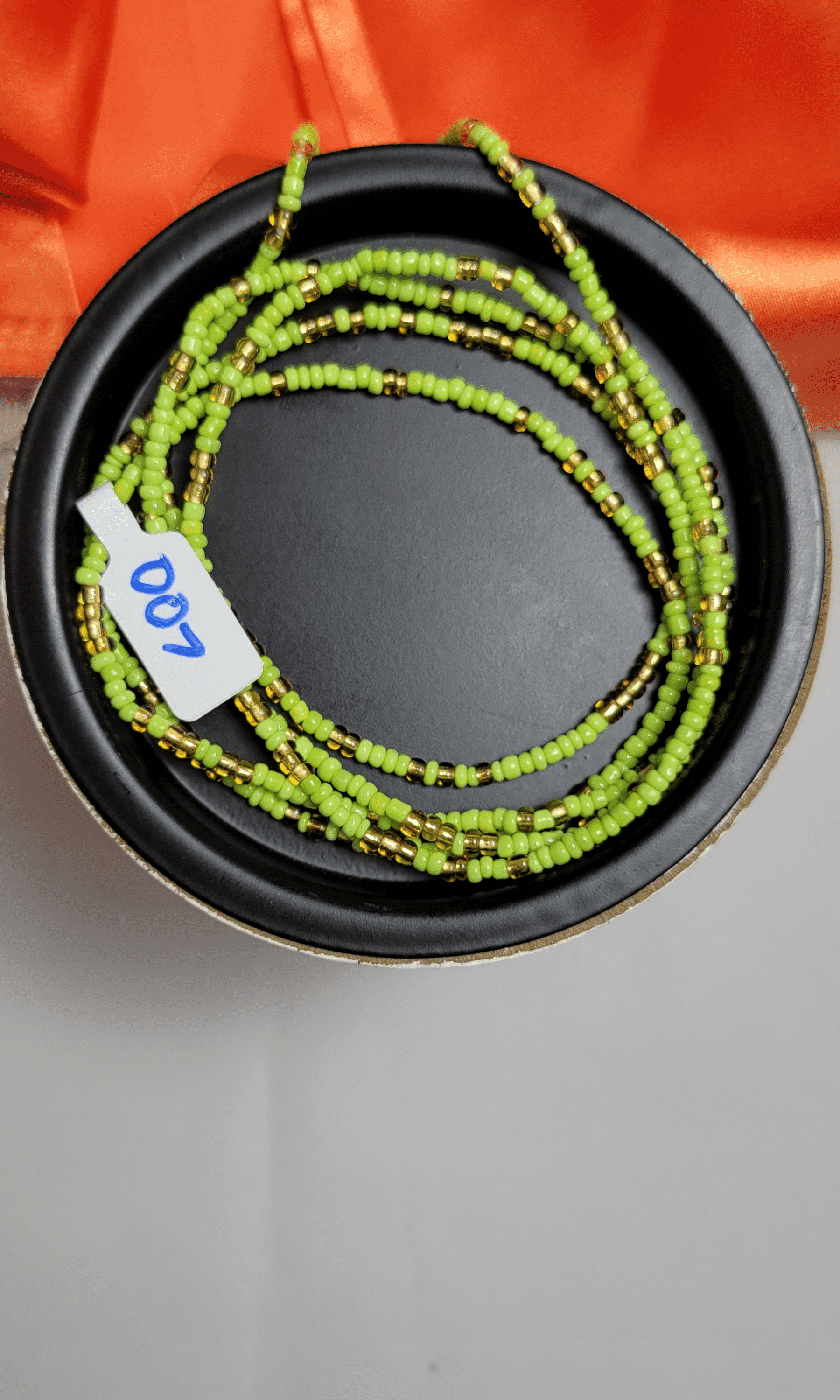 Green and Gold Waist Beads - Beads Of Africa