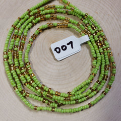 Lime Green and Gold Waist Beads