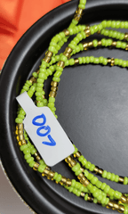 Green and Gold Waist Beads - Beads Of Africa