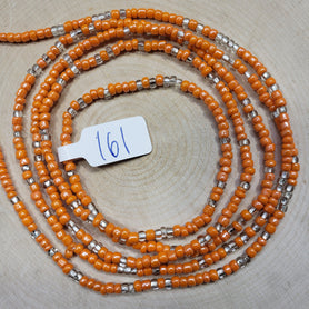Crystal Clear Orange Waist Beads