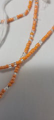 Crystal Clear Orange Waist Beads
