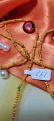 Orange and Green Shiny Waist Beads
