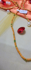 Orange and Green Shiny Waist Beads