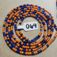 Orange and Shiny Blue Waist Beads From Beads of Africa