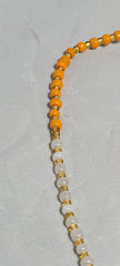 Orange, White and Gold Round Waist Beads