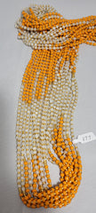 Orange, White and Gold Round Waist Beads