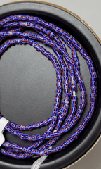 Blue, Red and White Striped Waist Beads - Beads Of Africa