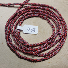 Red and Black Striped Waist Beads