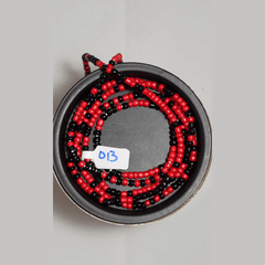 Red & Black thick Waist Beads - Beads Of Africa