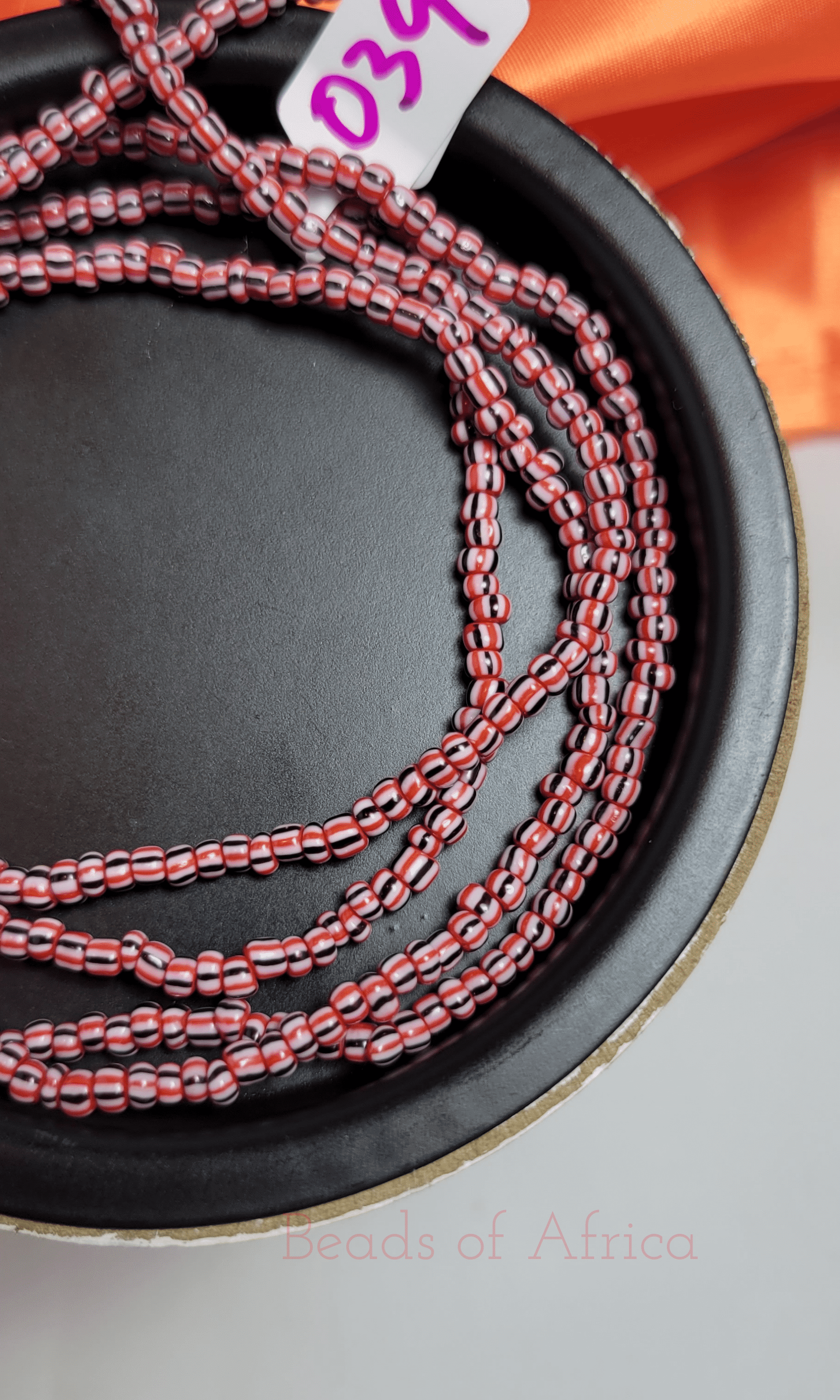 Red, Black & White Step Beads - Beads Of Africa