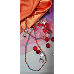 Red, Blue and Gold Shiny Waist Beads